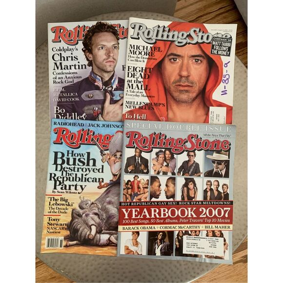 Lot of 4 Rolling Stone Magazines – 2007–2008 Issues – Chris Martin, Robert Downe - Picture 3 of 8